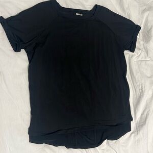 Black Athletic Short Sleeve Top